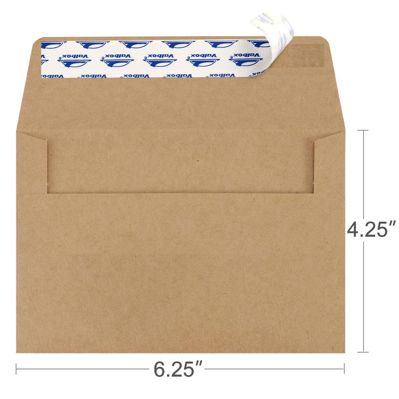 ValBox أظرف صور ValBox A4 100 عدد 4 x 6 أظرف ورق كرافت بني ذاتية الإغلاق لبطاقات 4x6، صور، حفلات زفاف، دعوات، حفلات استقبال المواليد، 4.25 x 6.25 بوصة (A4) - Image 2